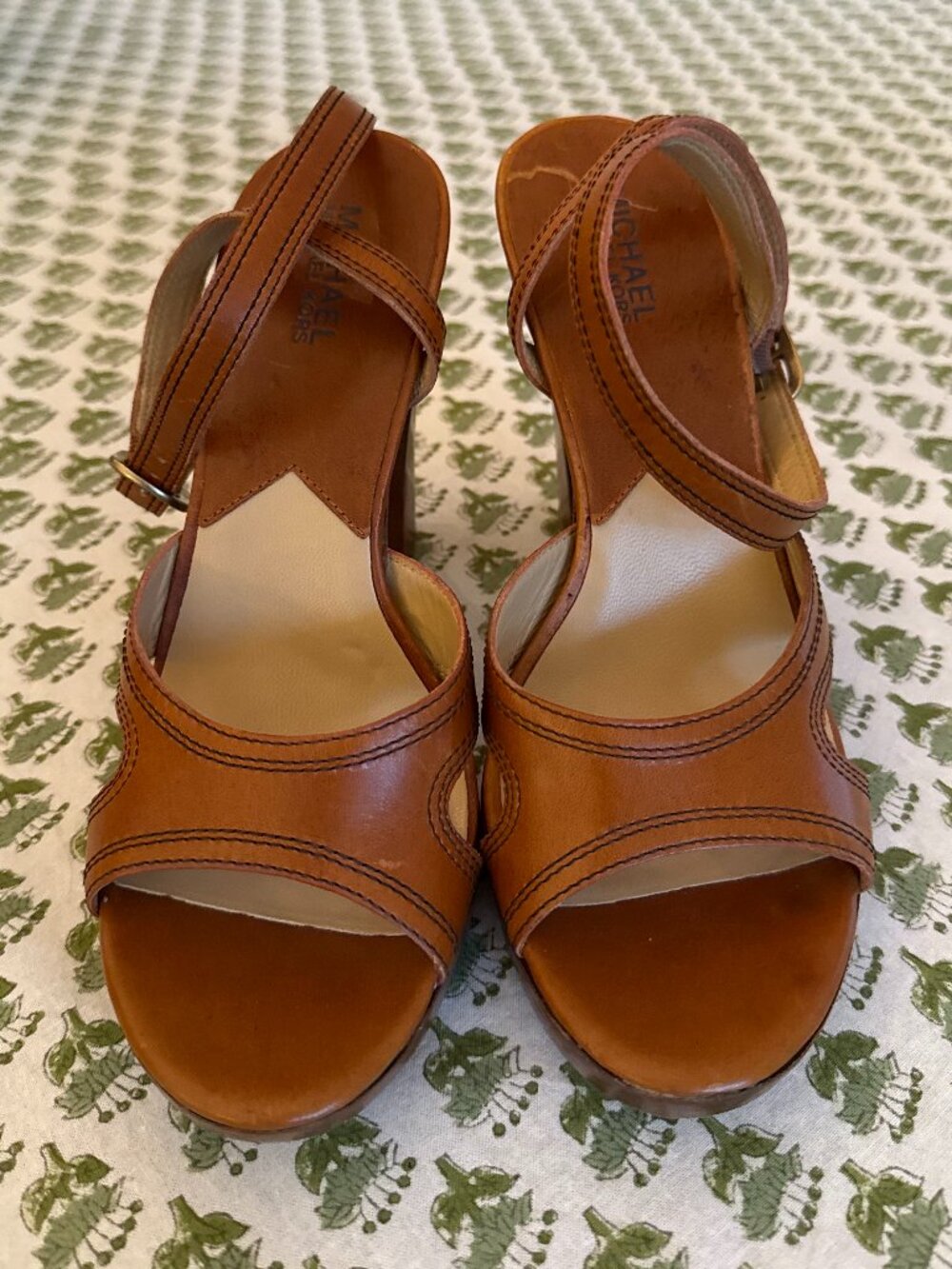 Michael Kors Brown Leather Heel Sandals | Womens Size 9